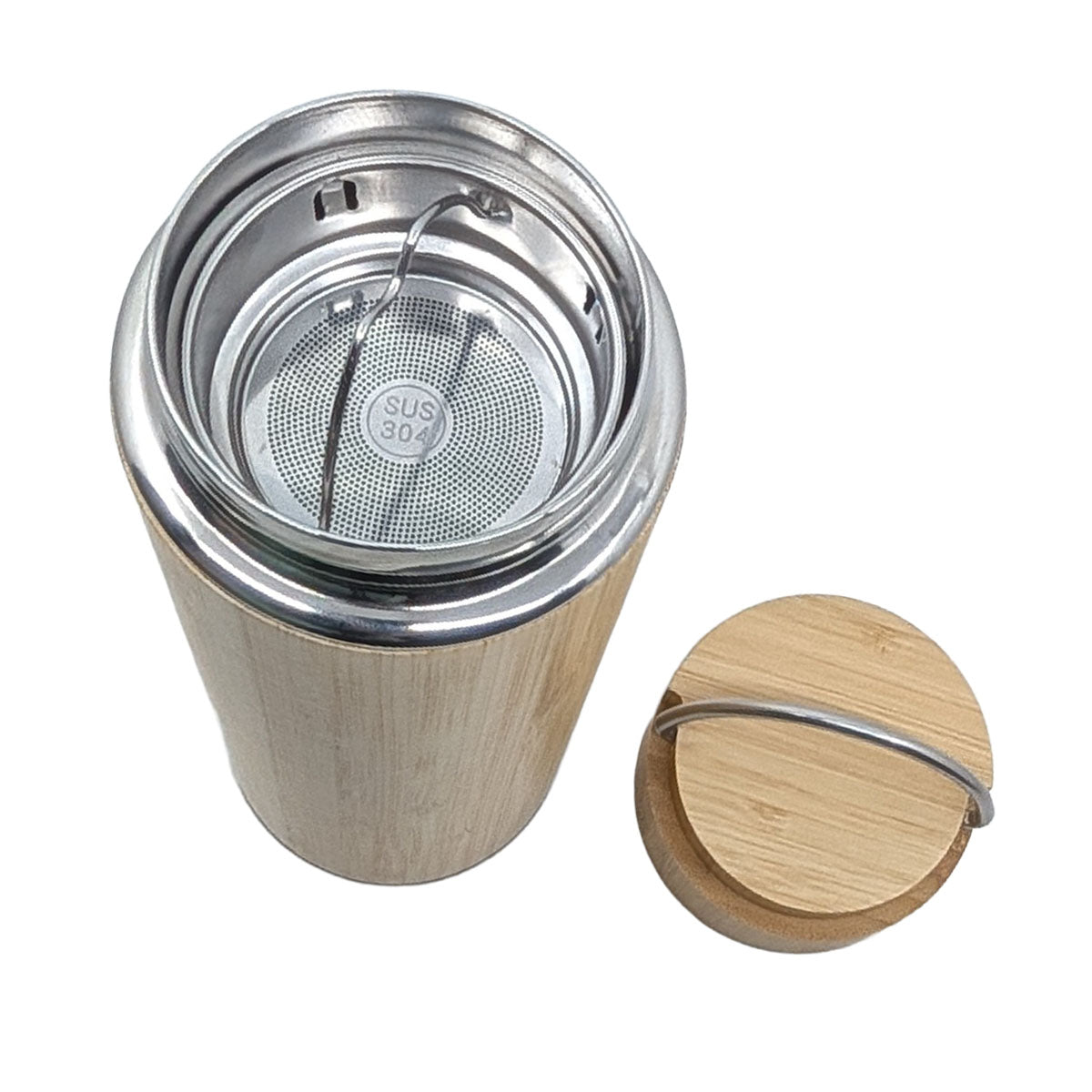 15oz Bamboo Insulated Water Bottle with Tea Infuser (450ml)