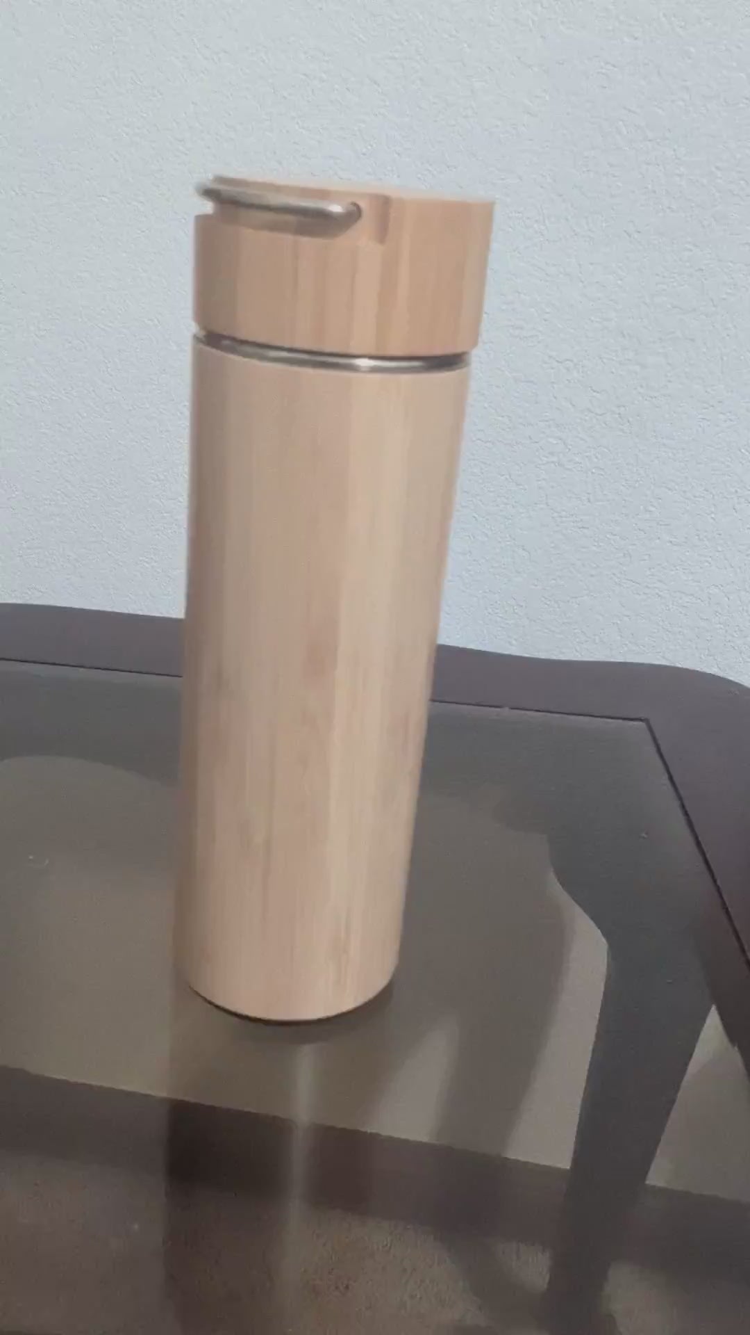 Bamboo Tea Tumbler with Infuser - 17oz Double Wall Vacuum Insulated Stainless Steel Travel Mug | Leakproof Thermal Flask